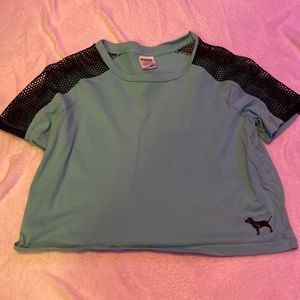 never worn. blue PINK cropped t-shirt